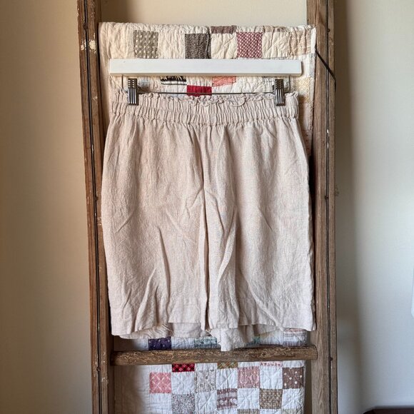 ONLY Linen Blend High-waisted Shorts - Picture 1 of 8